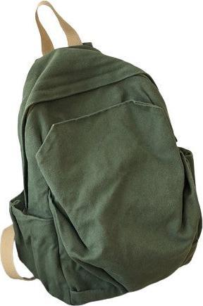 Produktbild Only-Bags.Store Vintage Canvas Rucksack, grosse Kapazität Schultasche, solide Farbe Rucksack, Computer-Rucksack