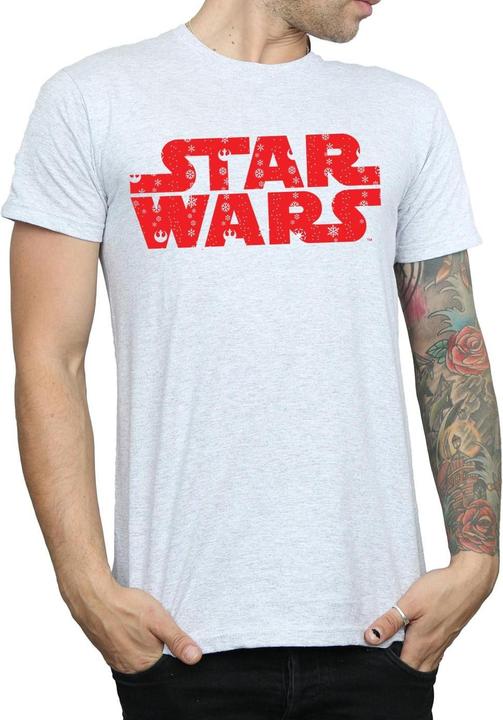 Actual product image Star Wars Mens Christmas Logo T-Shirt (M)