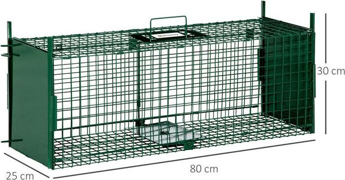 Produktbild Swisshandel24 Marderfalle, Lebendfalle mit Doppeltür, 80x25x30 cm, Stahl, Grün