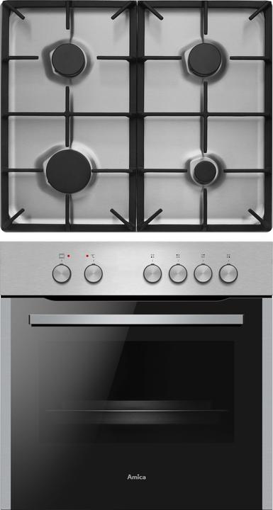 Actual product image Amica cooker set with gas hob with 4 burners (white enamelled, OptiGas-Dsen) EHEG 933 101 E Nutzv