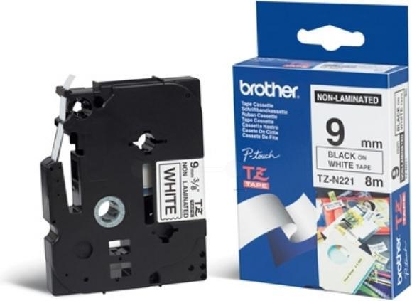 Immagine prodotto Brother TZ-N221 DirectLabel nero su bianco 9mm x 8m Nero Bianco (0.90 cm, Nero)