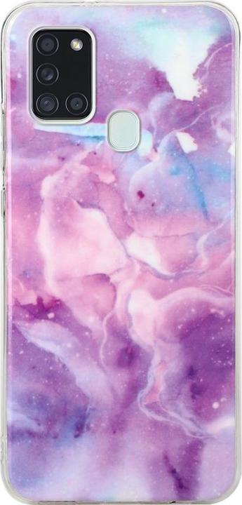 Actual product image Cover-Discount Galaxy A21s - Soft Silicone Rubber Case pink Marble (Samsung Galaxy A21s)