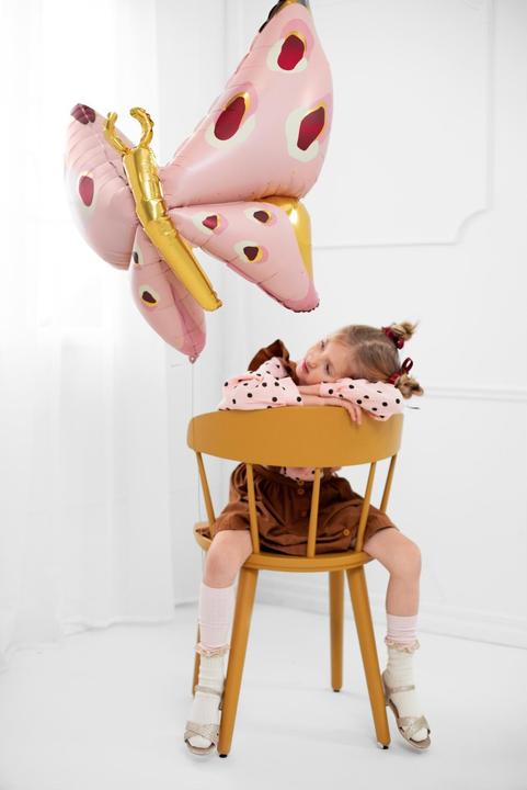 Actual product image Partydeco Foil Balloon Butterfly 120 x 87 cm, Gold/Pink