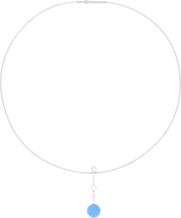 Immagine prodotto Xen Collana Atelier con agata blu e perla d'acqua dolce 45 cm (Acciaio inossidabile, 45 cm)