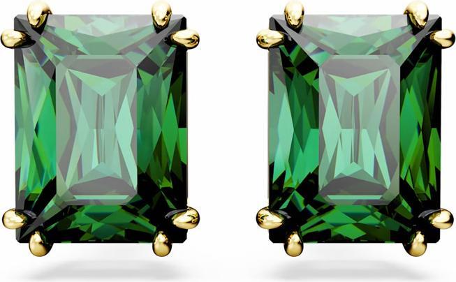 Produktbild Swarovski Matrix Ohrstecker Rechteckschliff Grün Gold (Swarovski Metall)