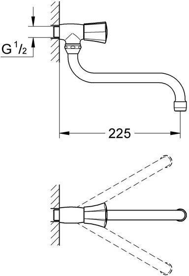 Actual product image Grohe Costa outlet valve DN15 30484001