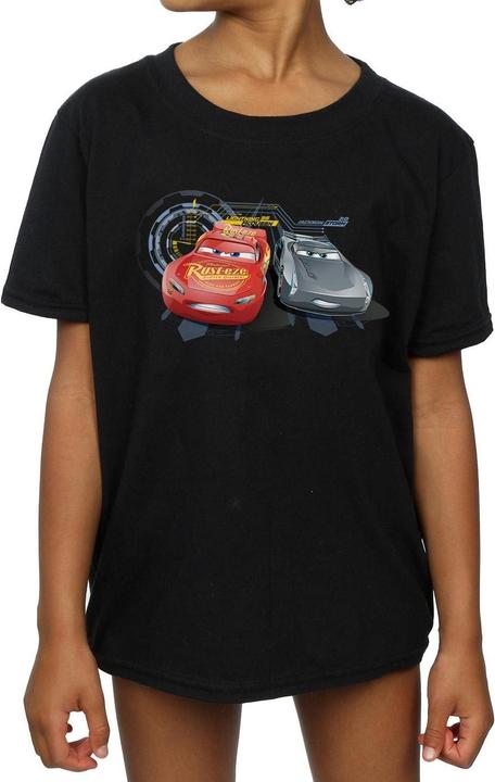 Actual product image Disney Girls Cars Lightning Vs Storm Cotton T-Shirt (152, 158)