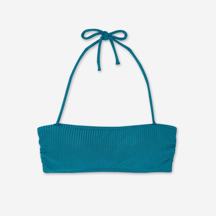Produktbild Olaian Bikini-Oberteil Damen Bandeau strukturiert Laura Folk blau (70 B)