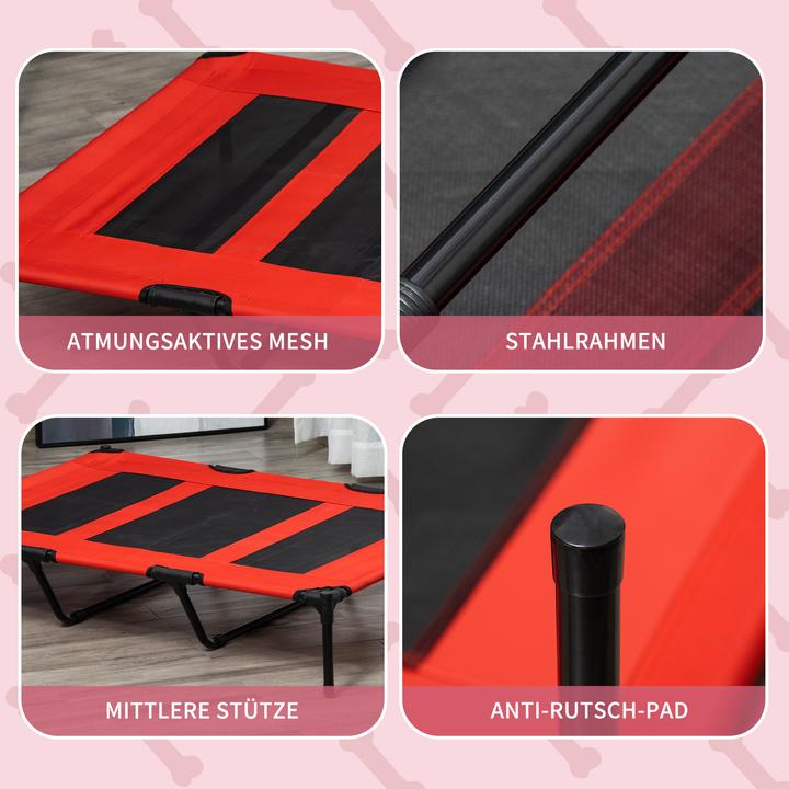 Produktbild Outsunny Hundeliege für sehr grosse Hunde, Metall, Oxford, Rot (Hund)