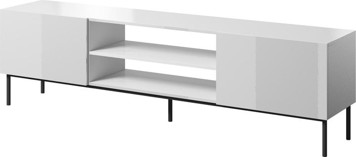 Cama RTV SLIDE 200K Schrank auf schwarzem Stahlrahmen 200x40x57 cm alles in weissem Glanz (200 x 40 x 57 cm)