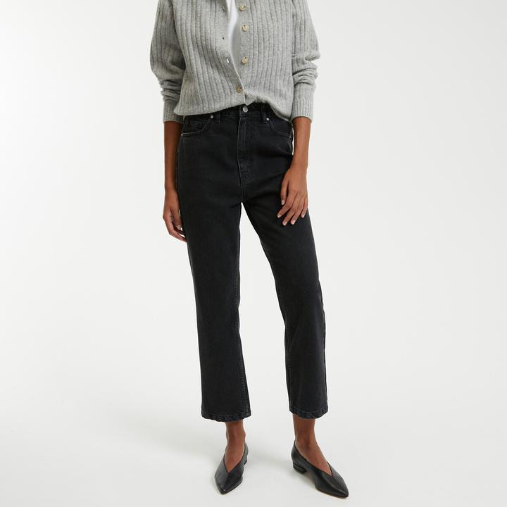 Produktbild La Redoute Collections Gerade High-Waist-Jeans in 7/8-Länge (XS)