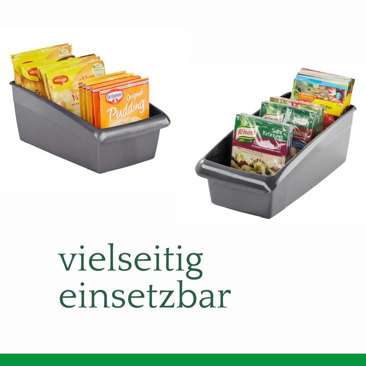 Produktbild Novaliv Suppentütenboxen Set - 25 x 12 cm und 25 x 16 cm ANTHRAZIT GRAU - Gewürzaufbewahrung Box -