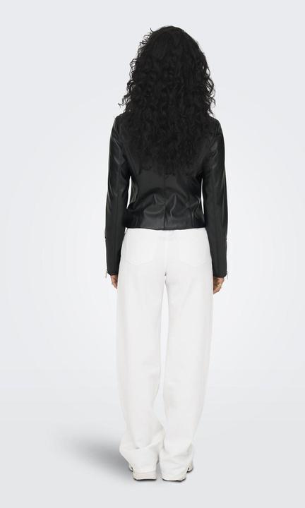 Actual product image Only Fly-Away collar jacket Faux leather jacket (3XL)