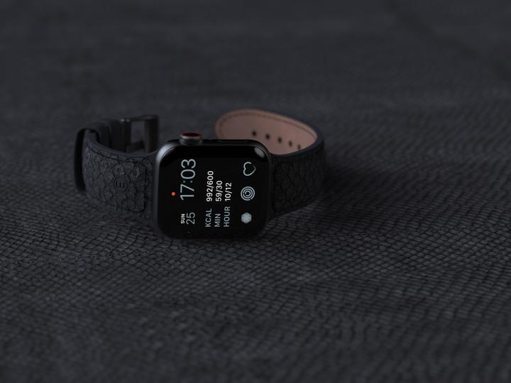 Image du produit Njord Bracelet en cuir de saumon Vindur Watch Strap for Apple Watch 44/45mm (45 mm, Cuir végétalien, Fermeture en acier inoxydable, Cuir de saumon)
