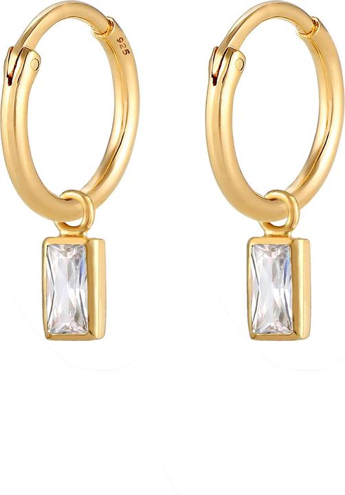Elli Creole, Kristall Ohrhänger (925 Sterling Silber vergoldet, Zirkonia)