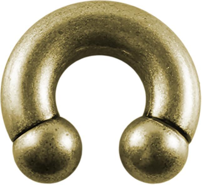 Star Piercing Circular Barbell altgold mit zwei Kugeln (ohne Messing, Chirurgenstahl 316L)