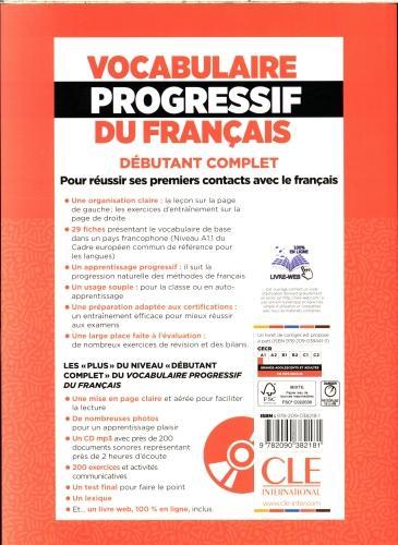 Produktbild Vocabulaire progressif du français : débutant complet A1.1 (Französisch, Mous Nelly, Marty Roselyne, Lombardini Amélie, 2018)