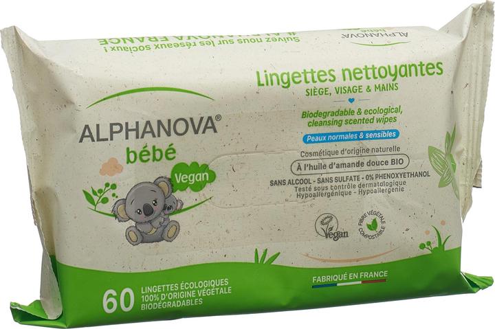Produktbild Alphanova BB Pflegetücher Mandelöl biologisch abbaubar (60 Stück)
