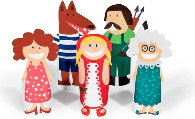 Actual product image Pukaca Paper finger puppet set. 6 Little Red Riding Hoods