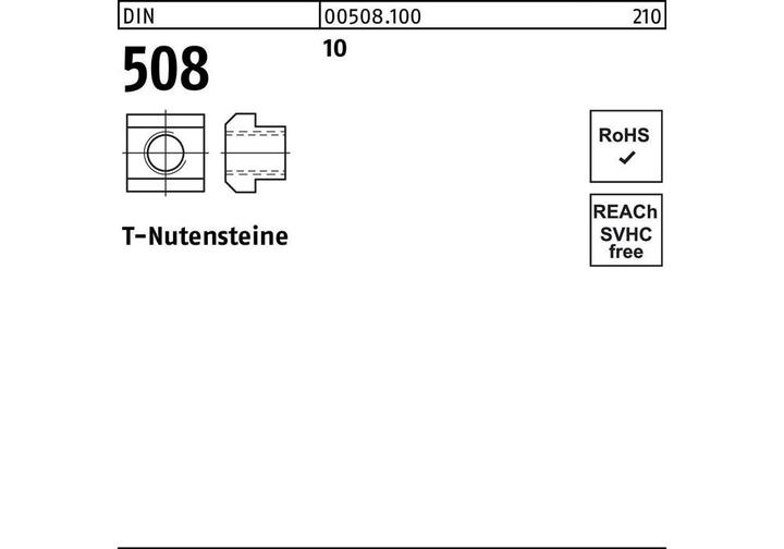 Image du produit Tasseau en T DIN 508 M 24 x 28 10 pour rainures en T 28 mm
