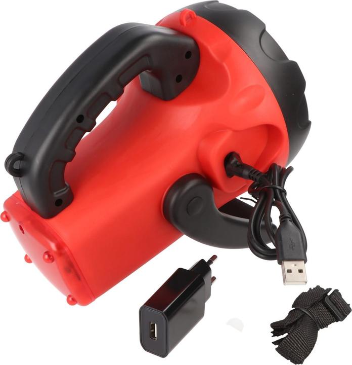 Produktbild Velamp Wiederaufladbarer 10W LED-Strahler mit rotem Blinklicht (800 lm)