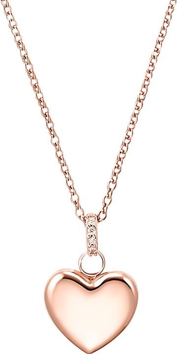 S.Oliver Halskette für Damen, 925 Sterling Silber Zirkonia (synth.) | Herz (Silber 925, 42 cm)
