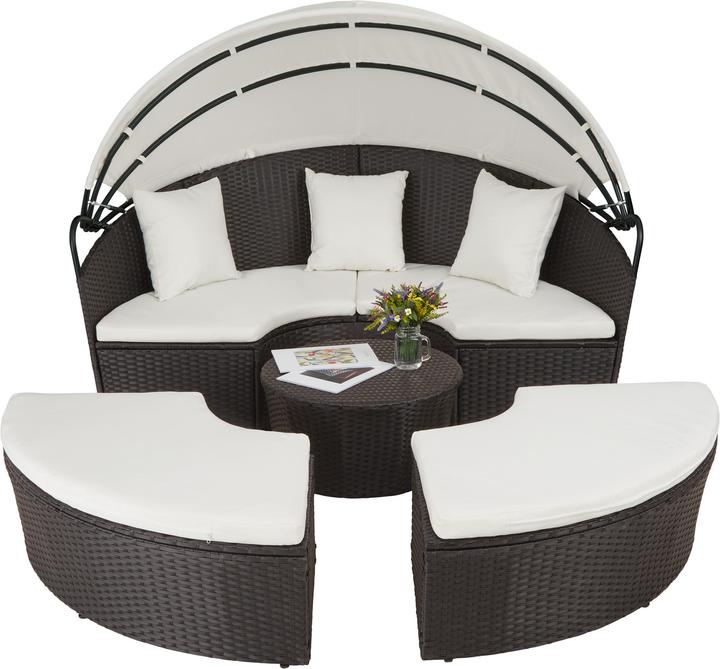 Produktbild tectake Sonneninsel Rattan mit Aluminiumgestell und Sonnendach