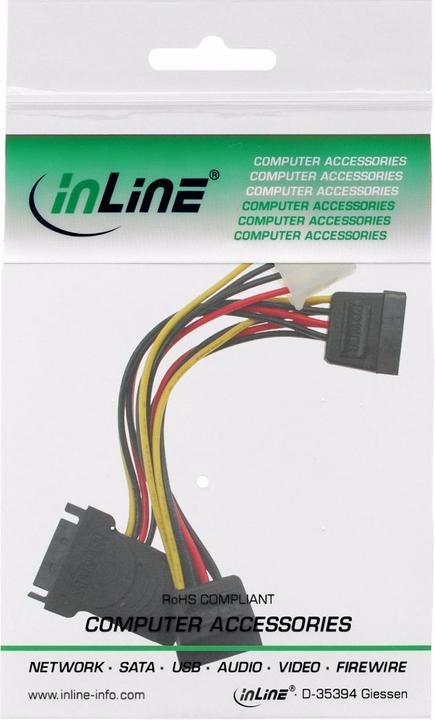 Actual product image InLine Molex - SATA x4, 0.15 m, multi-coloured (29682)