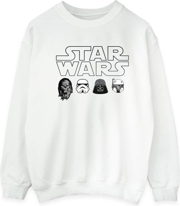 Actual product image Star Wars Mens Character Heads Sweatshirt (L)