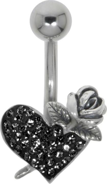Actual product image Bijouteria Bellypiercing (Silver 925, Surgical steel 316L, Crystal)