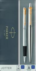 Produktbild Parker Pen Schreibgeräte-Set JOTTER Edelstahl G.C. Inhalt: 1 Kugelschreiber, Strichstärke: M (Gold, Schwarz, Chrom, 2 x)