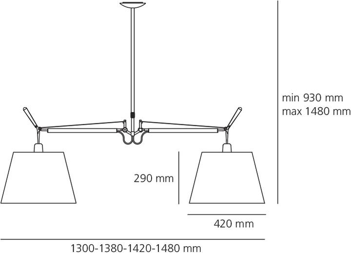 Image du produit Artemide Suspension basculante 2 Bracci (E27)