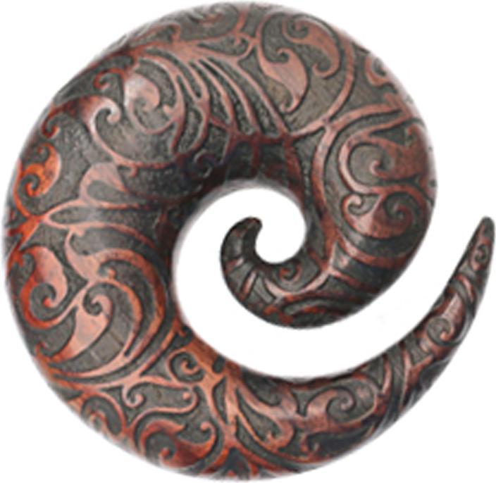 Actual product image Chaotic Trading Dehnspirale Graviert aus Narra Holz (without brass, Organic)