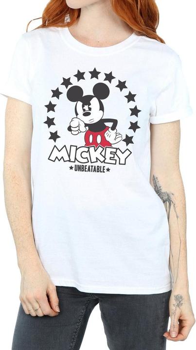 Actual product image Disney Womens/Ladies Mickey Mouse Unbeatable Cotton Boyfriend T-Shirt (3XL)