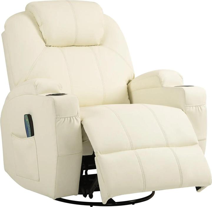 Swisshandel24 Relaxsessel Massagefunktion Elektrisch Liegefunktion, Wippfunktion, Drehbar Federsystem, Fernbedienu