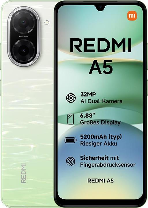 Actual product image Xiaomi Redmi A5 4G (128 GB, Lake Green, 6.88", Dual SIM, 32 Mpx, 4G)