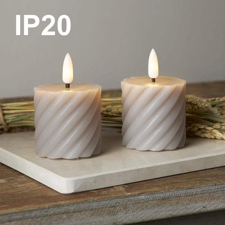 Produktbild Star Trading LED Kerzen mit Timerfunktion | Stumpenkerzen Grau | LED Kerze mit Timer | Stumpenkerzen (1 x)