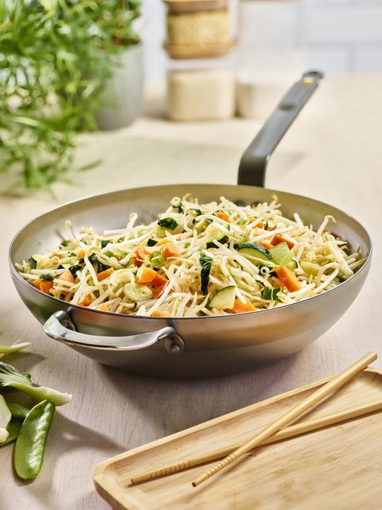 Produktbild de Buyer Wok abgerundeter mit Gegengriff 32 cm (32 cm, Wok Pfanne, Stahl)