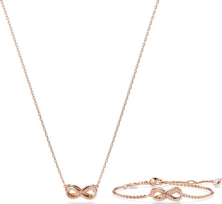 Swarovski Hyperbola Set Unendlichkeit Weiss Roségold (Swarovski Metall)