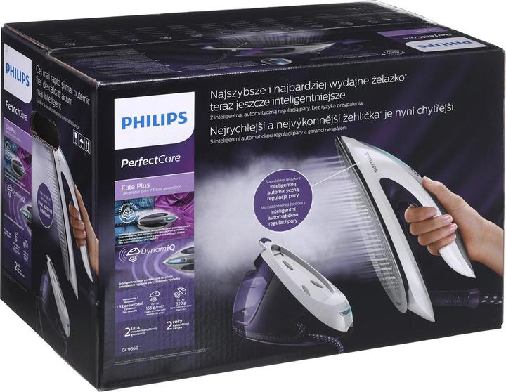 Actual product image Philips GC9660/30 steam ironing station T-ionicGlide soleplate Purple, White (2700 W, 520 g/min)