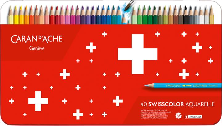 Caran d'Ache Swisscolor Metalldose Farbstifte (Mehrfarbig, 40 x)