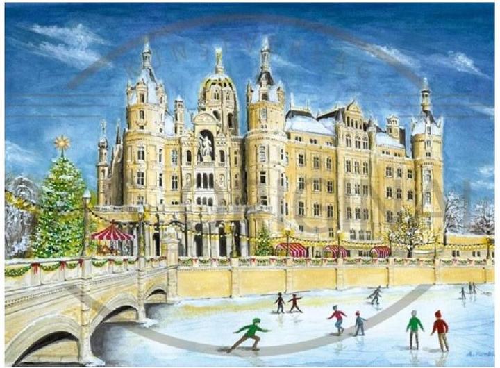 Olewinski & Tochter 2964 - Christmas postcard Schwerin Castle (1 pcs.)