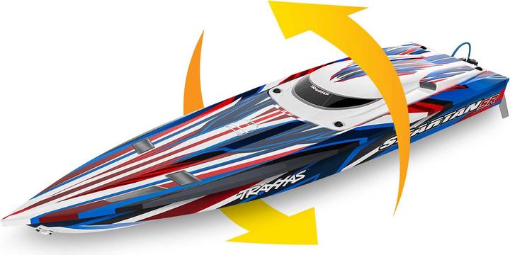 Immagine prodotto Traxxas BOAT SPARTAN SR 1037mm 1:10 EP RTR RED TQi 2.4GHz SENZA caricatore e SENZA batteria