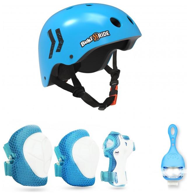 Actual product image Buki France Ride Space 125mm With Safety Pack - Folding Aluminium Skate Set Blue for children 6-