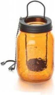 Produktbild Balthasar Windlicht Glas mit Teelichteinsatz Orange (1 x, 9.5 x 19.5 x 9.5 cm)