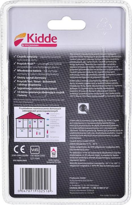 Actual product image Kidde 10Y29A Smoke detector