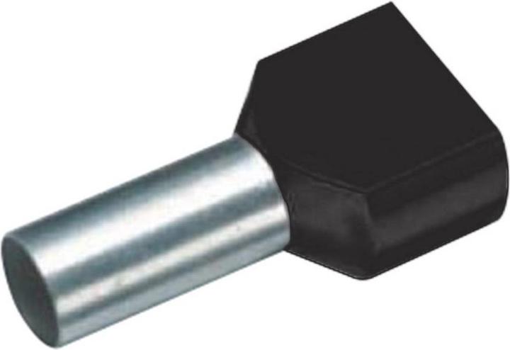 Produktbild Cimco Zwillings-Aderendhülse 1.5 mm² 8 mm Teilisoliert Schwarz 18 2410 100 St.