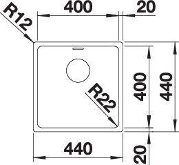 Produktbild Blanco Andano 400-IF (Einbauspüle, 44 cm, 44 cm)