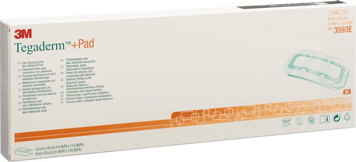 Image du produit 3M Tegaderm+Pad 9x35cm Coussinet pour plaie 4.5x30cm 25 pces (25 x)