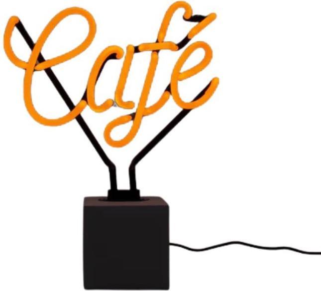 Produktbild Locomocean Glas Neon Tischlampe mit Betonsockel - Café